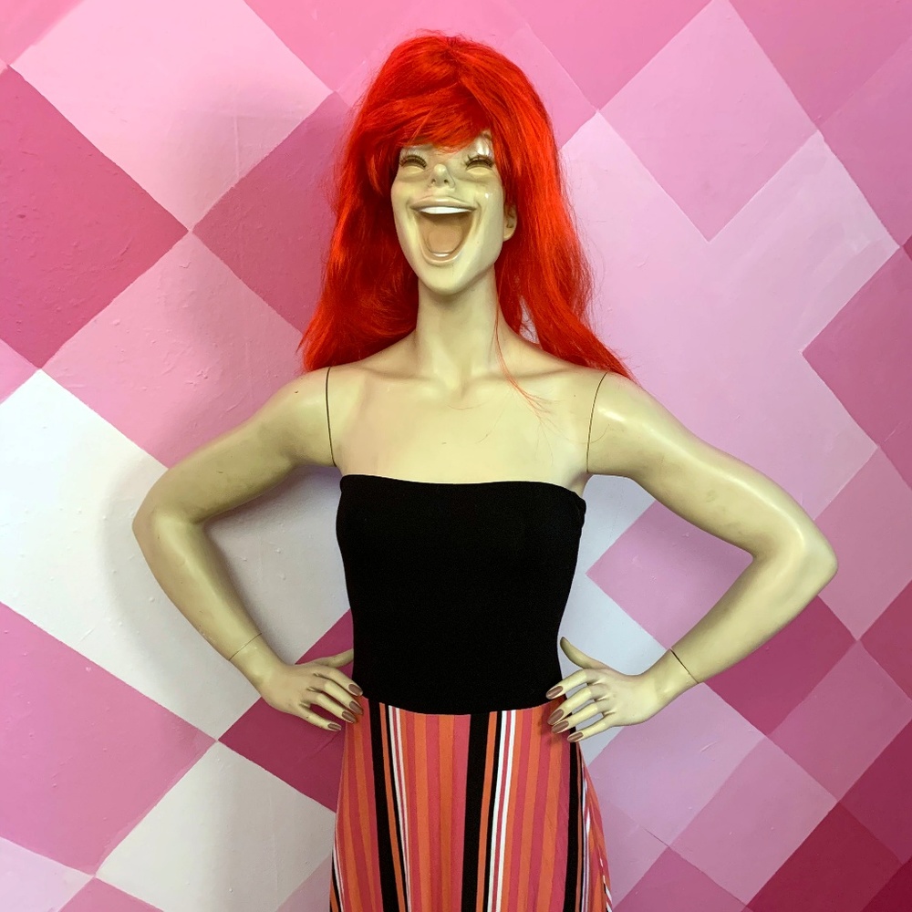 Stripe of Samantha Strapless Gown FELICITY & COCO